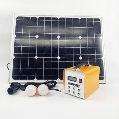 China 18V50W Home Solar Panel 333Wh Lithium Battery 100W AC Output Solar LCD Display Light System For Green Power for sale