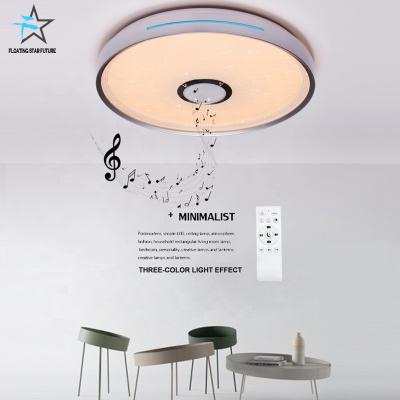 China Amazon Modern Success Star Future Bedroom Study Seven Color Floating Rhythm Dimming Smart BT Music Ceiling Lamp for sale