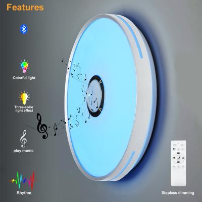 China Modern Lighting Fit Seven Color Smart BT Music Ceiling Lamp For Study Bedroom for sale