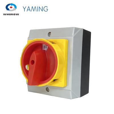 China Motor Switch YMD11-25D Disconnected Isolator Switch Padlock 3P 25A 690V With Waterproof Enclosure Box Changeover Rotary Cam Switches for sale