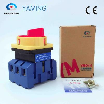 China Motor 3P Isolator Switch Rotary Control 3 Phase Change 2 On-Off Position Power Cut Off Cam Switches YMD11-100A for sale