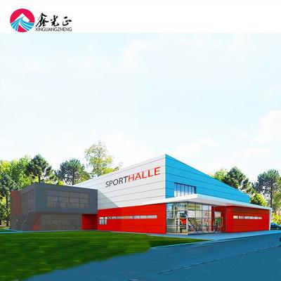 China Prefabricated steel workshop metal construction building steel structure for indoor stadium for sale