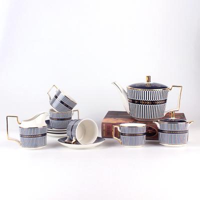 China Viable Royal Classic Afternoon Tea Party 11/15 Pcs Europe Luxury Fine Bone China Ceramic Coffee and Tea Set For Gift for sale