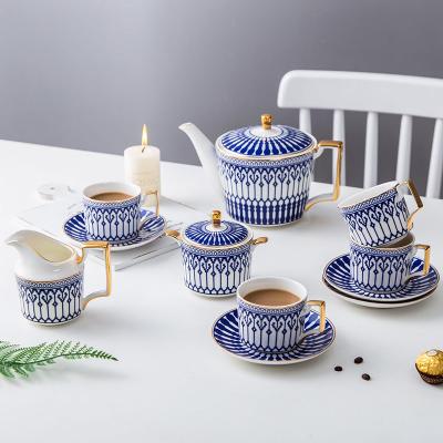 China Viable Royal Classic Afternoon Tea Party 11/15 Pcs Europe Luxury Fine Bone China Ceramic Coffee and Tea Set For Gift for sale