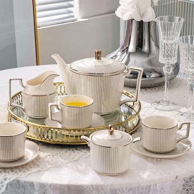 China Viable Royal Classic Afternoon Tea Party 11/15 Pcs Europe Luxury Fine Bone China Ceramic Coffee and Tea Set For Gift for sale