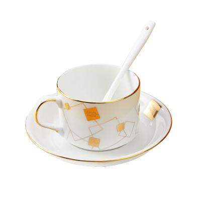 China Viable Creative Modern Fine Bone China European Coffee Afternoon Tea Cup 180ml/6oz Viable Cups and Saucers for sale