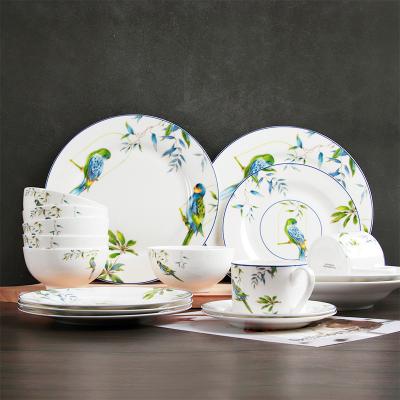 China Viable Wholesale Manufacturer New Chinese Bone China Dinnerware Set Wedding Ceramic Restaurant Dish Sets for sale