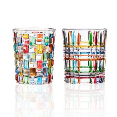 China New Arrival Sublimation Whiskey Drinking Glasses Custom Creative Multicolor Crystal Cup Water Beer Logo Shot Glasses Glass for sale