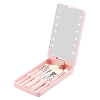 China Lighted Touch Screen Cosmetic Led Lamp Dressing Table Smart Mirror Brushes Tray Make Up Mirror With Lights for sale