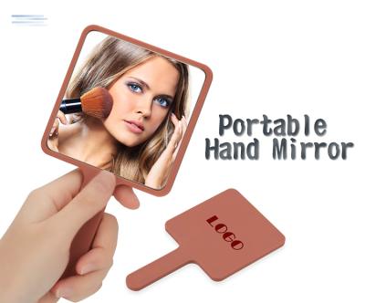 China Fast Delivery Customized Square Shaped Logo ODM Creative Small Pocket Lighted Handheld Cosmetic Make Up Mirror for sale