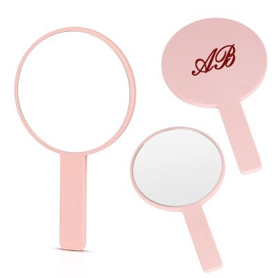 China High Quality Hand Held Mirror Round Shape Side Lighted Handheld Mirror For Girl for sale