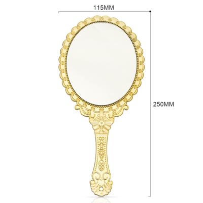 China Promotion Wholesale Gifts Customized Oval Shape Vintage Logo Lighted Hand Held Mirror for sale