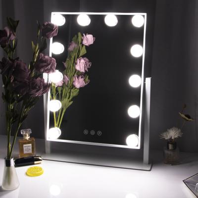 China Fashion Hot Selling Large Hollywood LED Lighted Makeup Frameless Vanity Mirror With Bulbs for sale