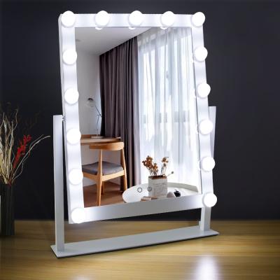 China Hot Selling LED Hollywood Lighted Multifunctional Wall Mounted Mirror With LED Lights for sale