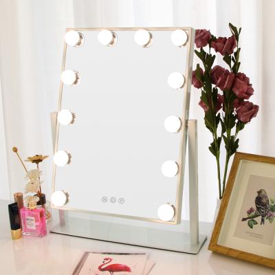 China Hollywood lighted mirror with 12 bulbs for girl mirror with touch sensor switch led hollywood lighted mirror for sale