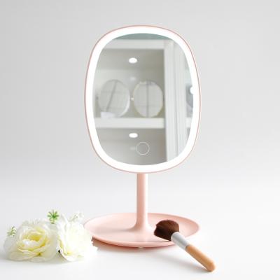 China Hot sale lit led portable beauty touch screen makeup desk mirror with light smart led makeup mirror with best quality for sale