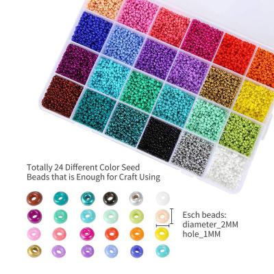 China Around 24 colors round glass beads for jewelry making 2mm diy glass beads space beads kits wholesales for sale