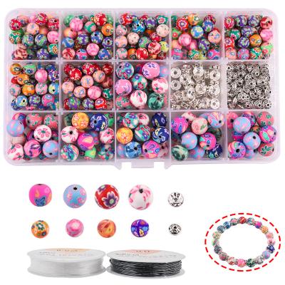 China Around 370 Pcs Ceramic Beads Beads For Colorful Polymer Clay Loose Beads Jewelry Making Jewelry Making10 mm for sale