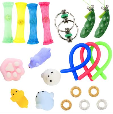 China 24 Pack Expandable Wiggle Sensory Toys Set Pea Pod Flippy Chain Sensory Rings Wiggle Toys Pack for sale