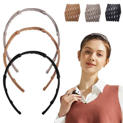 China Wholesale Plastic Headband Japan And Korean Style Candygirl Folding Headband For Women Girls 3pcs Folding Headband Sets Simple Plastic Headbands for sale