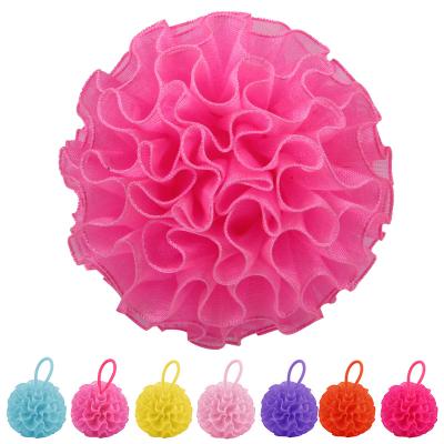 China Fashion Candygirl Cute Net Yarn Ball Candy Color Hair Tie Mesh Ball Scrunchies Rings For Hair Extension Elastic Bands Hair Tie for sale