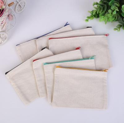 China Vintage Stocked Cheap Cotton Canvas 10oz Pen Pouch With Nylon Zipper for sale