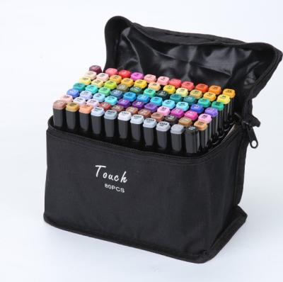 China For Writing High Quality Factory Stocked Double Heads Alcohol Oil Marker Pen Set Bag Package For Drawing for sale