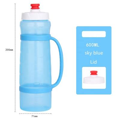 China 600ml PP Sustainable Water Bottle For Cycling With Outer Handle Plastic Drinking Water Bottle for sale