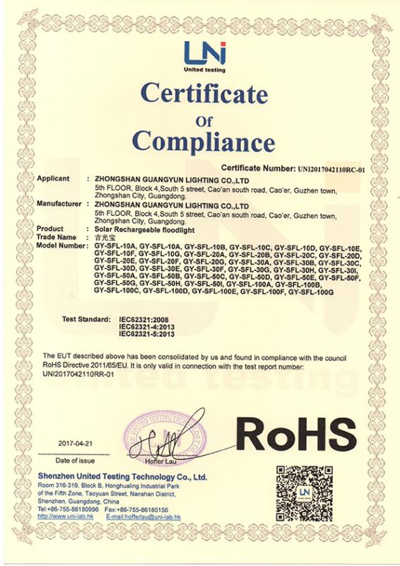 RoHS - Zhongshan Guangyun Lighting Co., Ltd.