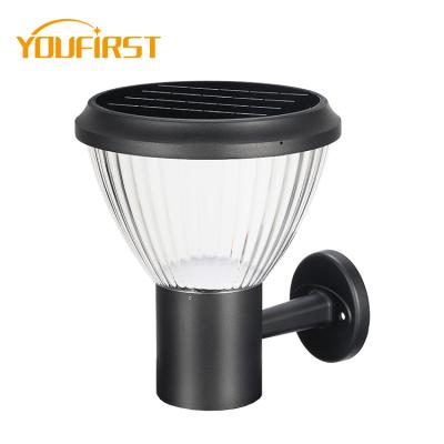 China Modern Outdoor Wall Lamp Mounted Lantern Mounting Aluminum Door Ip65 Outdoor Garden Sunlight 5w Led Solar Wall Light for sale