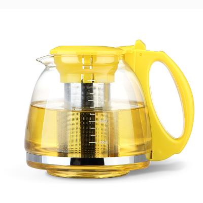 China Free Sample 1100Ml Sustainable Fine Exclusive Beauty Classic Clear Glass Teapot for sale