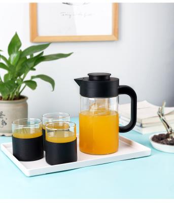 China Workmanship Good Quality Sustainable Borosilicate Glass With Filter Glass Tea Set for sale