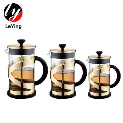 China WITH LID Wholesale Mini Cute Color Rose Gold Stainless Steel Small 350Ml Coffee Maker Pot French Press for sale