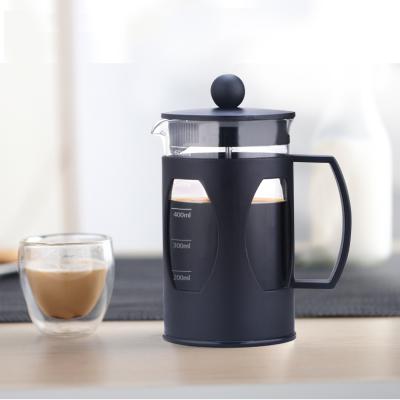 China WITH LID Free Sample Tea Cold Brew Coffee Maker Press Heat Resistant Glass Black Glass French Plastic for sale