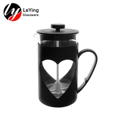 China WITH LID Black French Press Cambu Insulated Coffee Maker Heart Small Plastic Pot Coffee Maker Gift for sale