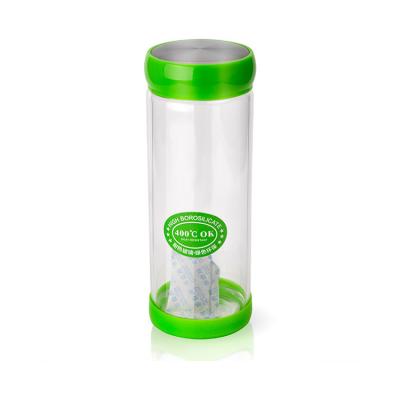 China 450ML Clear Travel Sustainable Borosilicate Glass Sports Mineral Water Bottle for sale