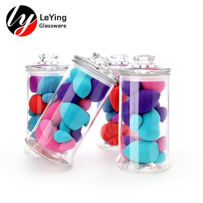 China Wholesale Freshness Preservation Glassware Apothecary Decorate Glass Jars Bathroom Canisters With Airtight Lid for sale