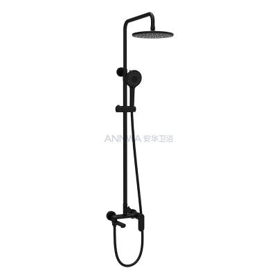 China With Slide Bar Modern Black Wall-Hung Bathroom Shower Head for sale