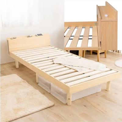 China Easy Assemble Storage Bed Wholesale Good Quality KD Natural Wood Bed for sale