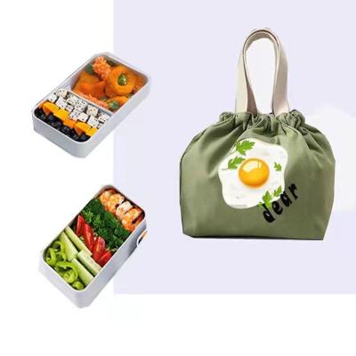 China Insulated Portable Canvas Shopping Handle Student Lunch Cooler Bag for sale