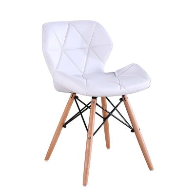 China Price Cover Upholstery High Quality Elegant Chair Luxury PU Look Wood Leg Dining Chair for sale