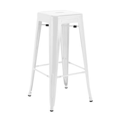 China EUROPEAN Wholesale Garden Bar Stool Silver Metal Chairs Industrial Restaurant for sale