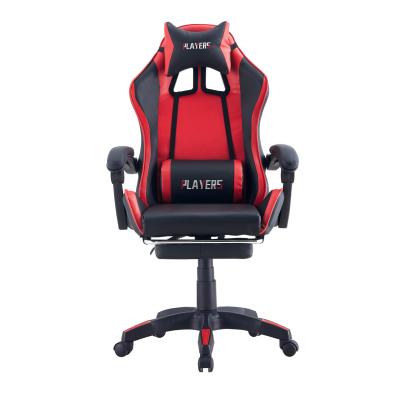 China (Size) Cheap Adjustable High Back Swivel Gaming Gamer Gamer Leather Chair With Footrest for sale