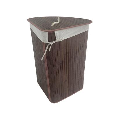 China Folding Corner shape brown color and Large Capacity Foldable Laundry Storage Hamper Basket for sale