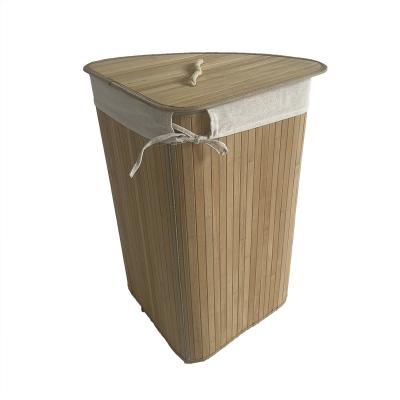 China Folding Corner shape natural color and Large Capacity Foldable Laundry Storage Hamper Basket for sale