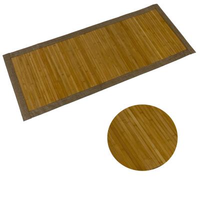 China Washable 100% Natural Bamboo Spa Bath Mat Rug with Fabric Trim for Bathroom Vanity/Living Room Entrance/Room for sale