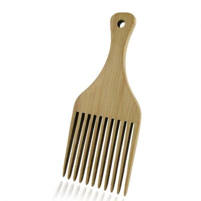 China Home Top Quality Eco friendly Natural Organic Bamboo Wide Tooth Afro Pick Smooth Barber Beard Hair Comb for sale