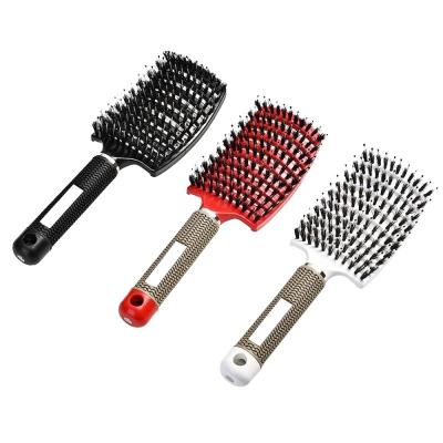 China Vent Custom Logo 2022 New Massage Hair Scalp Massage Comb Curly Plastic Bristle Barber Hair Brush for sale