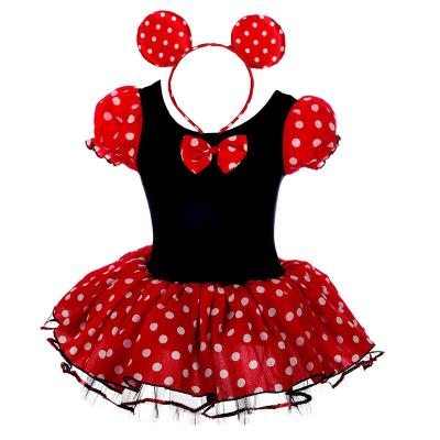 China Hot-selling cute ballet skirt children's headband dance performance costume girls kids polka dot sequin tutu skirt dresses new for sale