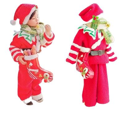 China Cute European and American fashion Christmas costume boy girl Santa Claus costume dance stage performance with hood two-piece suit for sale